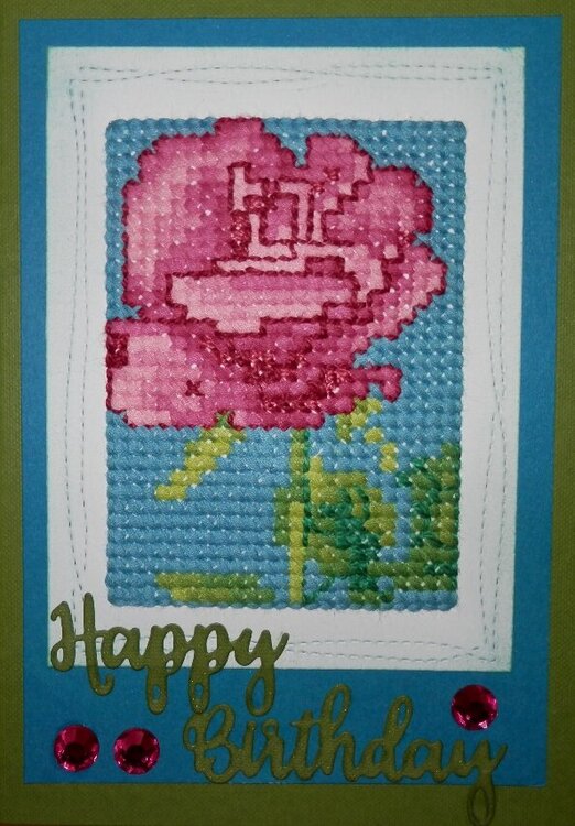 Rose Cross-stitch Card