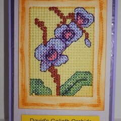 Orchid Cross Stitched Card