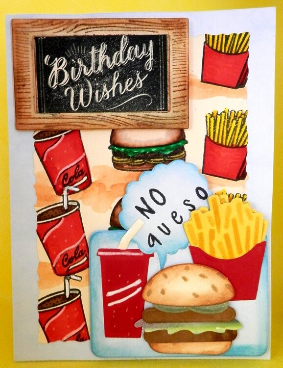 Fast Food Birthday Card - side view