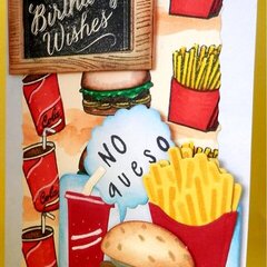 Fast Food Birthday Card - side view