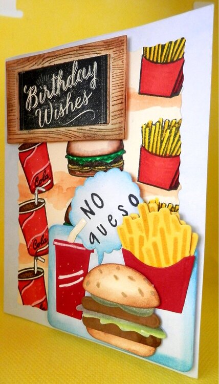 Fast Food Birthday Card - side view