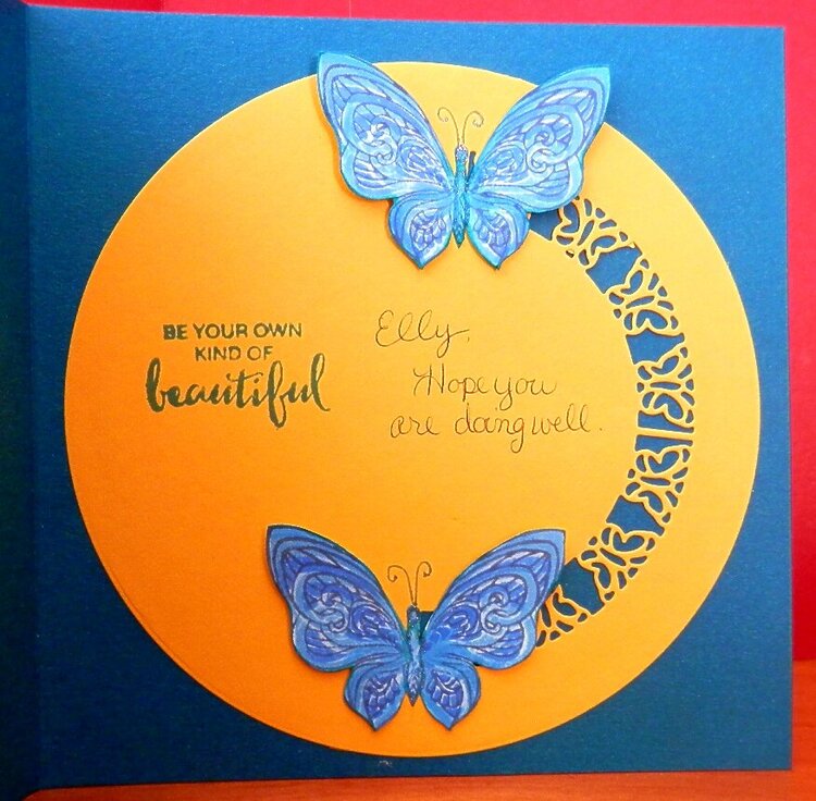 Lady With Butterfly Card - inside card