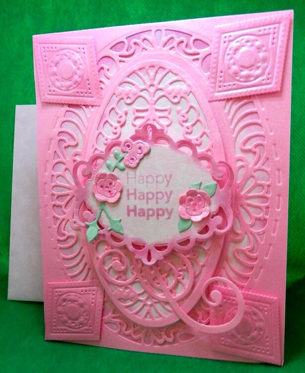 Pink Layered Birthday Card - side view