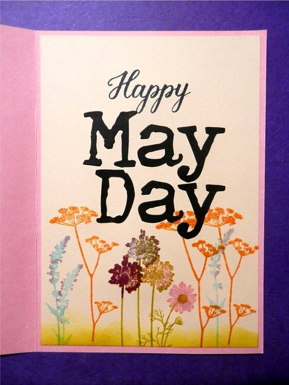 May Day Card with Butterflies - inside of card