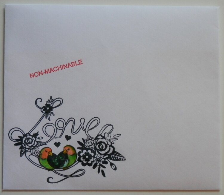 Lovebirds Thank You Card envelope