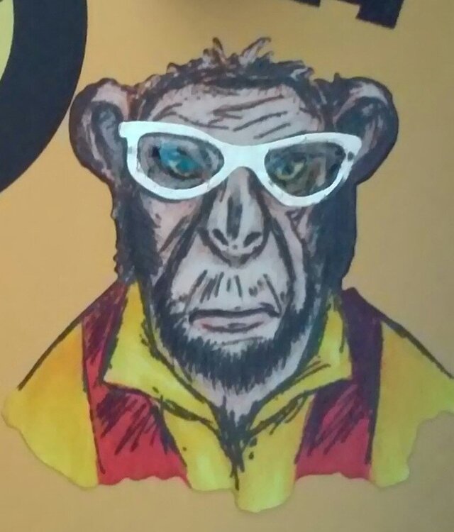 Elipse hipster chimp card