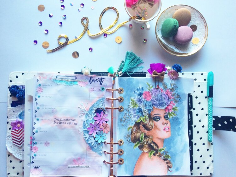 Purble &amp; Blue Planner Spread