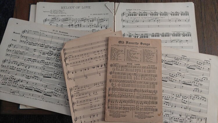 Vintage music for junk journals