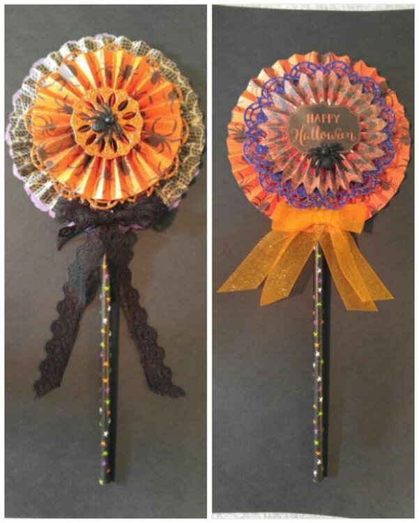 Two of my Halloween wands for swaps