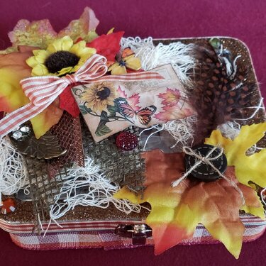 Completed Mixed Media swap using Tim Holtz Marker tin For Cheryl (CDJohnson)