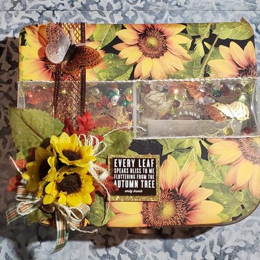 The front of my fall embellishment box for a FB swap