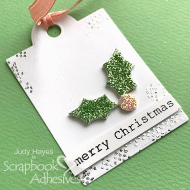 Glitter Holly Gift Tag