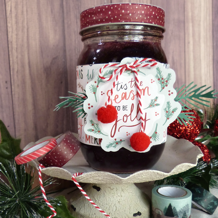 Christmas Jelly Jar Wrappings