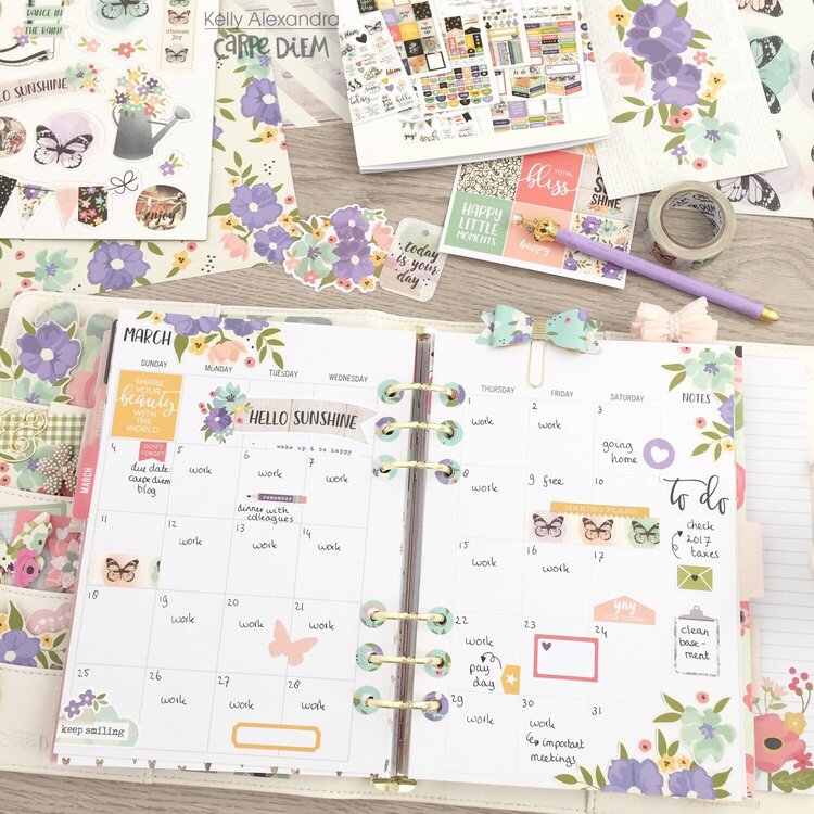 Planner spread decoration