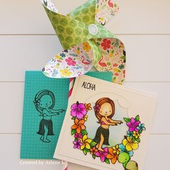 Aloha card and pinwheel