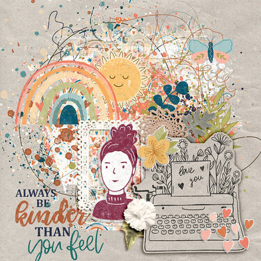 WORDS - Always Be Kind by Mixed Media By Erin