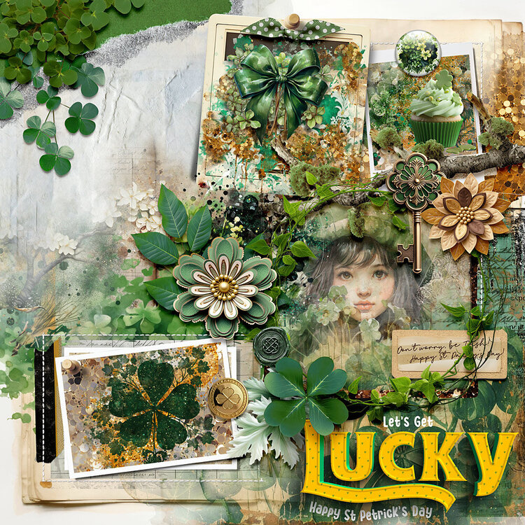 Lucky Charms &amp; Clovers {Artsy its &amp; Papers Kit - options} by NBK-Design