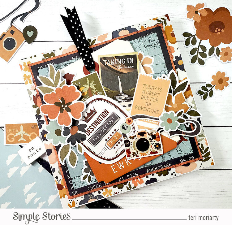 Simple Stories - Here and There Collection - Handmade Card