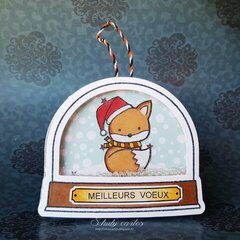 Snow globe card ornament
