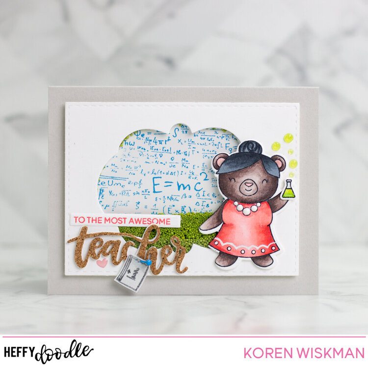 Heffy Doodle Awesome Teacher Shaker Card Video