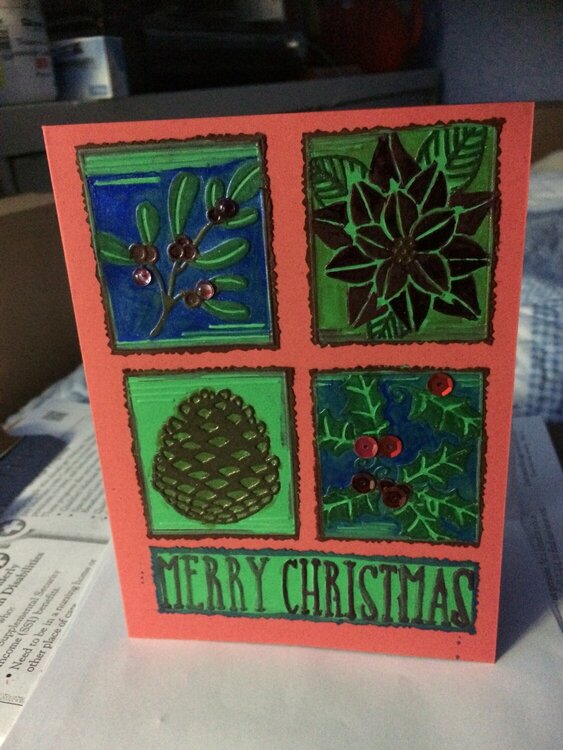 Christmas 2017 variation on embossing folders