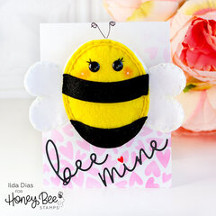 Bee Mine Valentine Card - with Felt Fridge Magnet