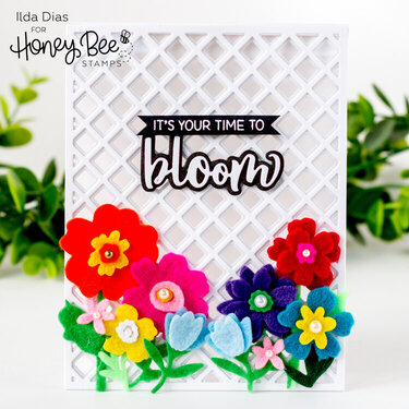 Felt Blooms See Through Birthday Card 