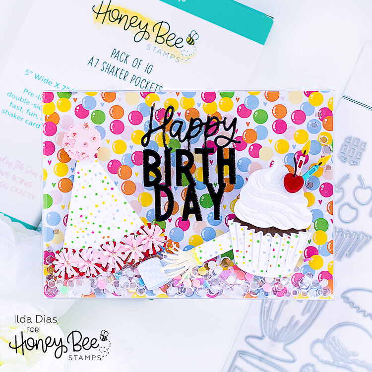 Big Birthday Celebration Shaker Card 