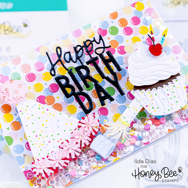 Big Birthday Celebration Shaker Card 