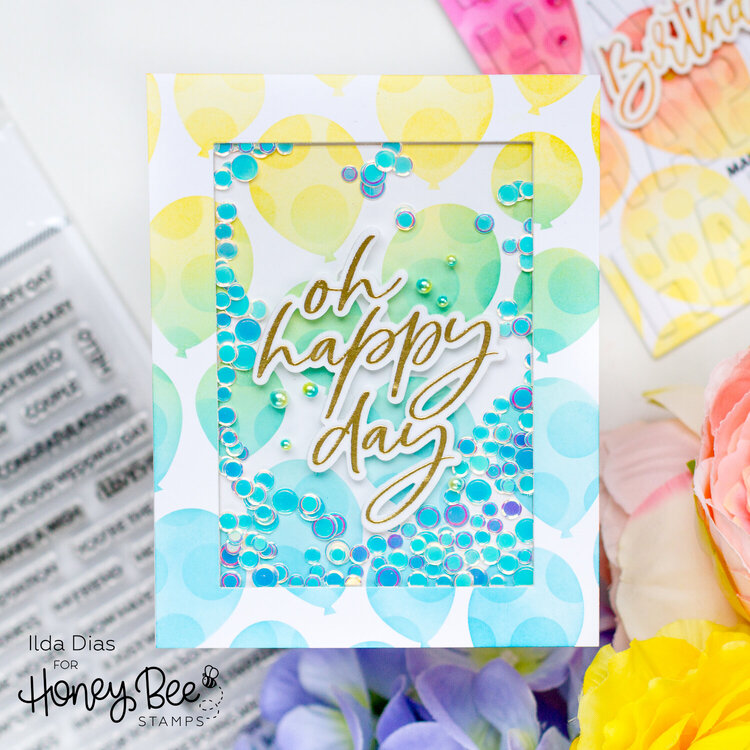 Double Stencil Balloon Birthday Cards