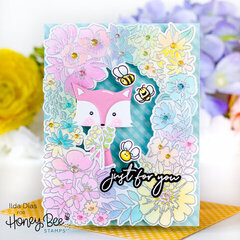 Spring Floral Fox Shadow Pop-Up Frame Card