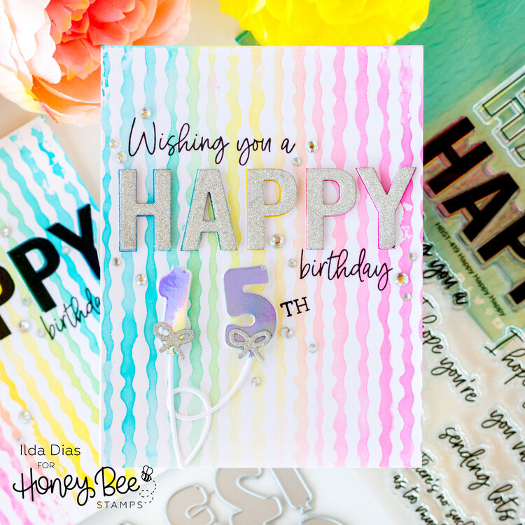 Happy Birthday Rainbow Streamer Cards