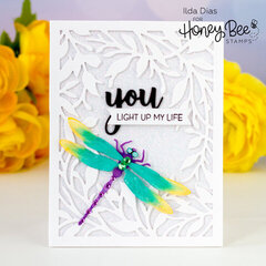 You Light Up my Life Sparkly Dragonfly Card