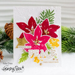 Peaceful Poinsettia Christmas Card 