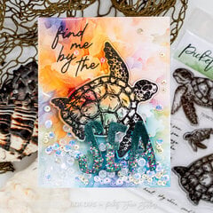 Hidden Inlaid Find Me By the Sea Shaker Card