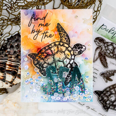 Hidden Inlaid Find Me By the Sea Shaker Card