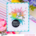 Unicorn Rainbow Splatter Wobble Card