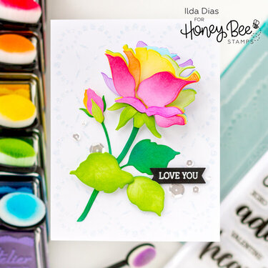 Lovely Layers Rainbow Rose | Valentine&#039;s Day Card