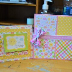 Baby girl card and gift card
