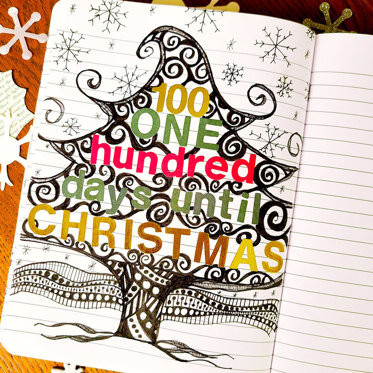Christmas Countdown Art Journal Page
