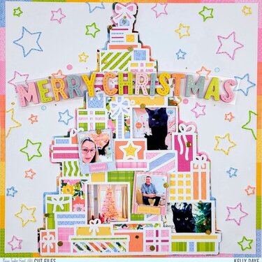 Merry Christmas Layout for Paige Taylor Evans Cut File Team