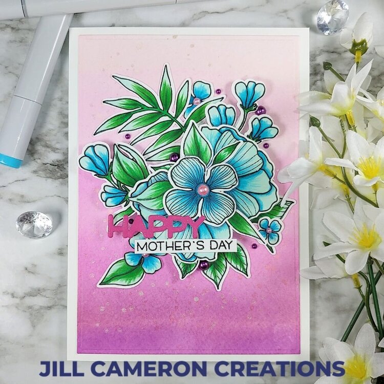 Pink and Teal Mother&#039;s Day Card