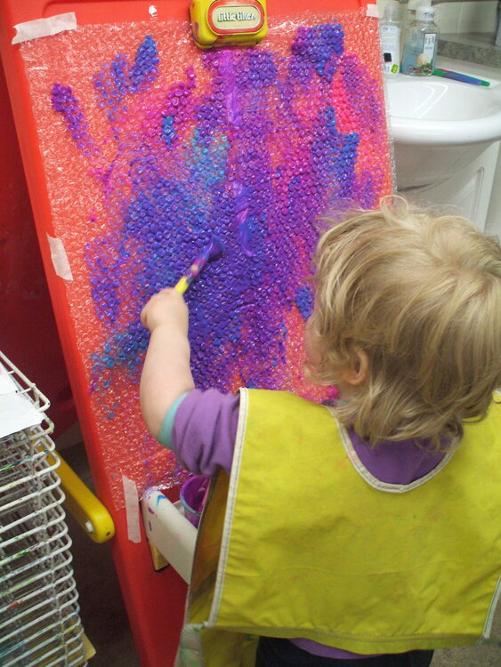 Painting with Bubble Wrap