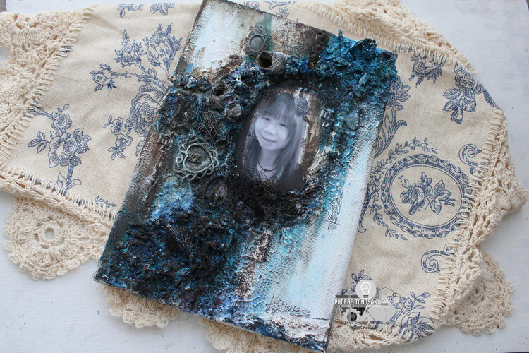 Mixed Media Turquoise Canvas