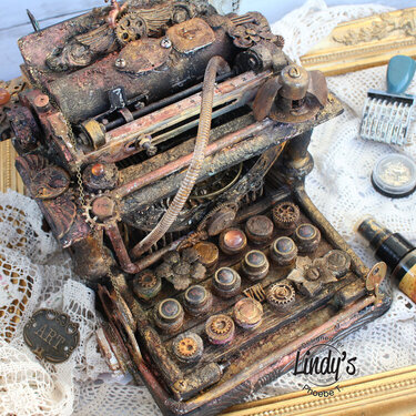 Mixed Media Steampunk Typewriter for Lindy&#039;s Gang