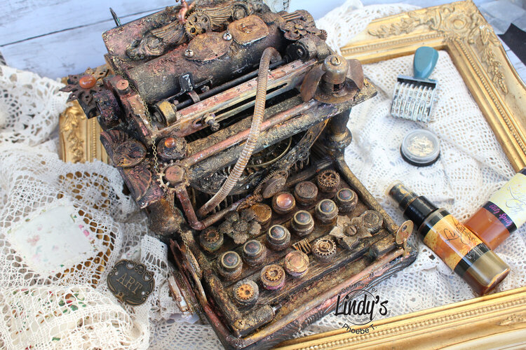 Mixed Media Steampunk Typewriter for Lindy&#039;s Gang