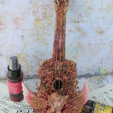 Mixed Media Victorian Guitar for Lindy&#039;s Gang
