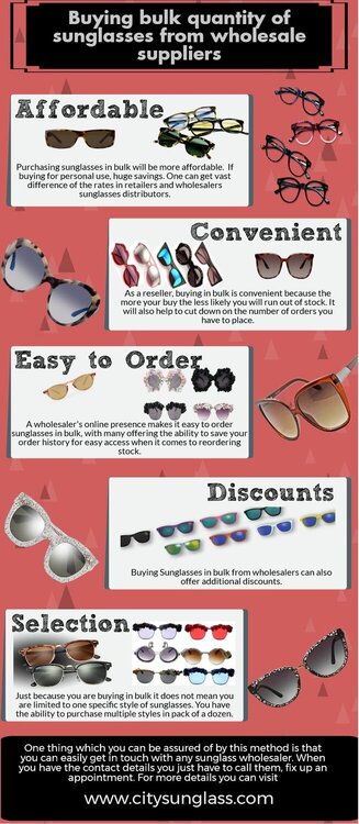 Buying bulk quantity of sunglasses from wholesale suppliers