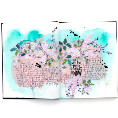 New Beginnings Art Journal Spread