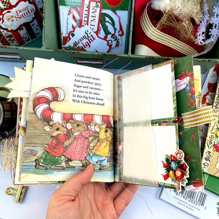 Christmas 2020 Little Golden Altered Book - Carta Bella Dear Santa